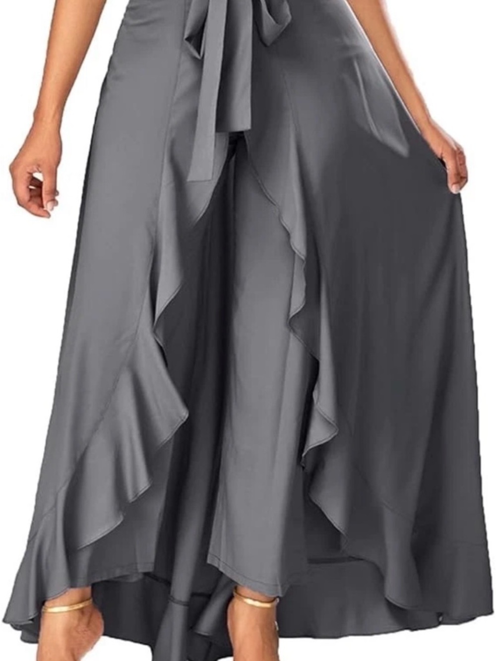 Women's Solid Flared Skirt pant skirt ruffle lace casual wear comfortable XL